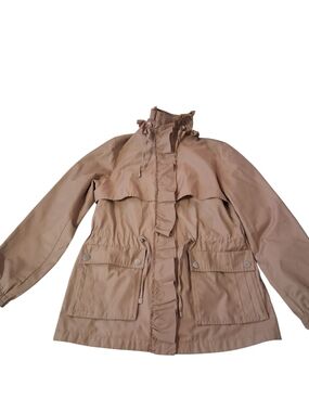 Betsey Johnson Taupe Utility Jacket with Drawstring Waist